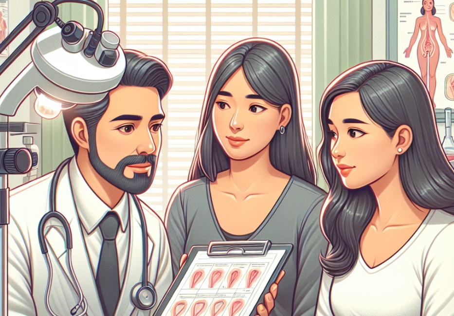 醫(yī)生給女性篩查宮頸疾病 醫(yī)生給女性篩查宮頸疾病