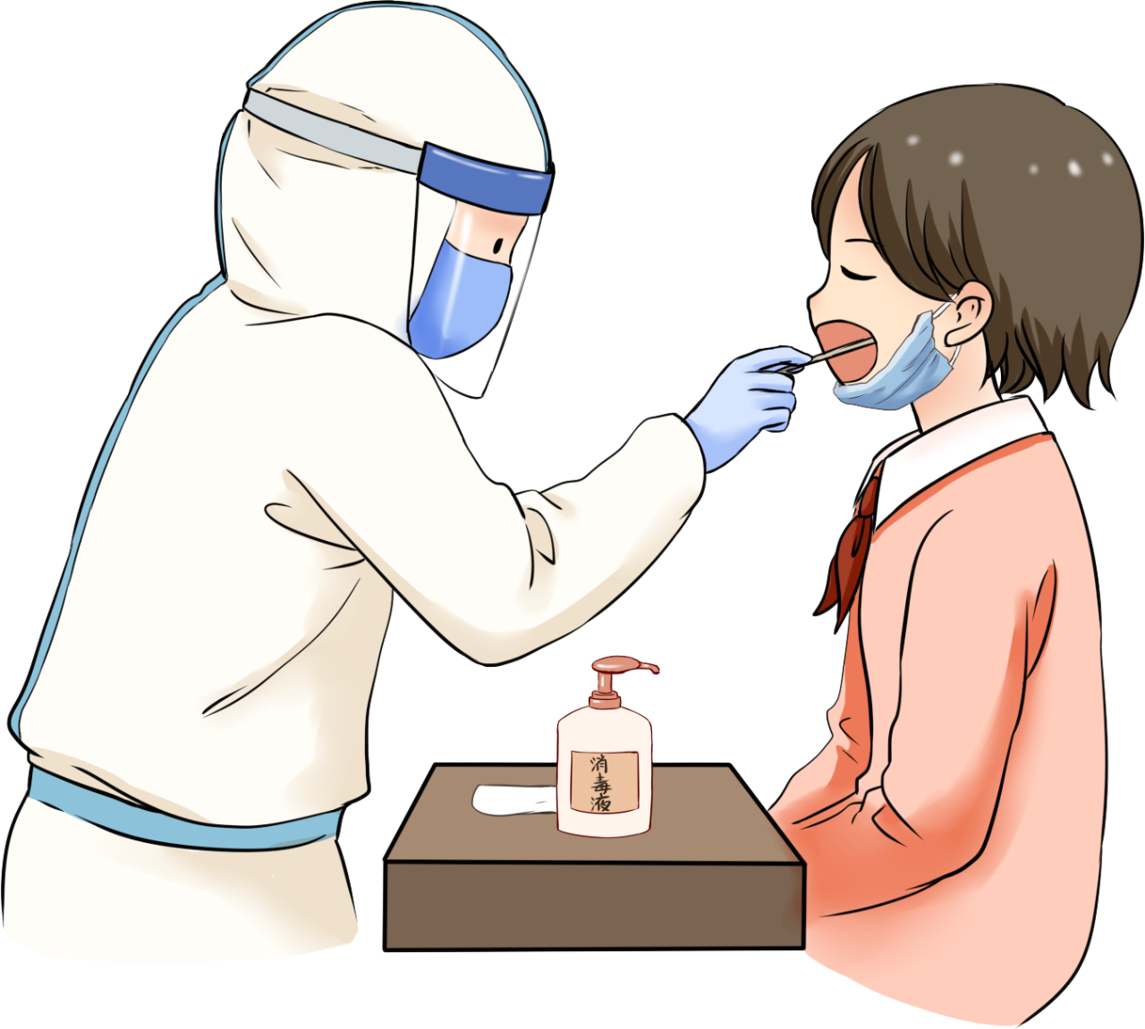 咽拭子采樣效果圖 咽拭子采樣效果圖